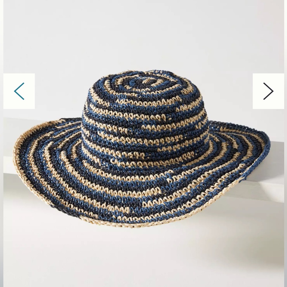 San Diego Hat Company Navy and Beige Woven Hat